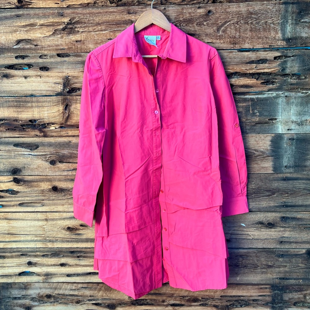 FINLEY | Vibrant Pink Shirt Dress Jacket M